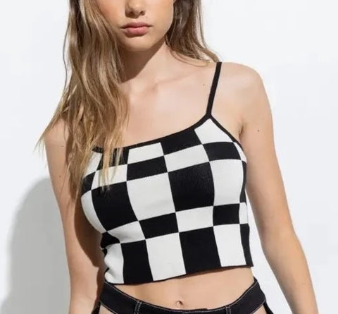 Check Mate Cropped Tank