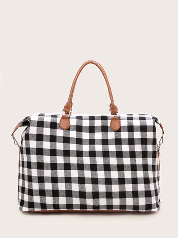 Weekend Get Away Checkered Tote