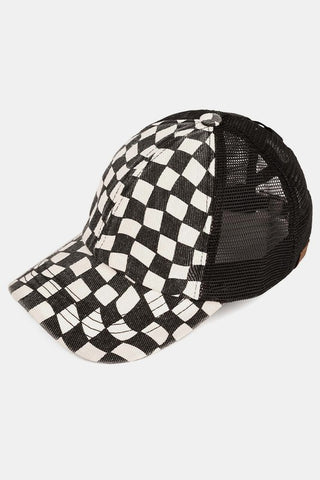Checker Black/White Baseball Hat