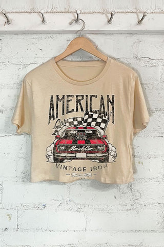 Vintage Muscle Car Boxy Tee - Dust
