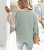 Khaki Colorblock Cotton Sweater