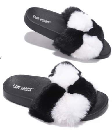 Pedal to the Metal - Faux Fur Slippers