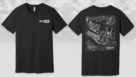 900 HP Blueprint Tee - Black