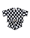 Two Piece Wavy Check Set