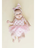 Pink Check Tulle Dress