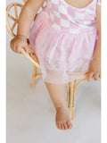 Pink Check Tulle Dress