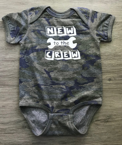 “New to the Crew” onesie