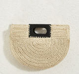 Straw Black & Ivory Clutch