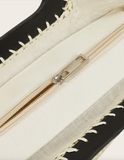 Straw Black & Ivory Clutch