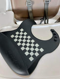 Black checker silicone Bib